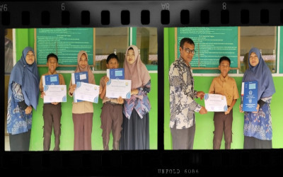 Kepala MTs Muh. Songing Serahkan Sertifikat Penghargaan Bagi Peserta Didik Berprestasi